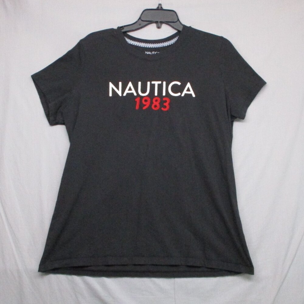 Nautica T-Shirt‎ Logo And Embroidery Black Women Size | XXL